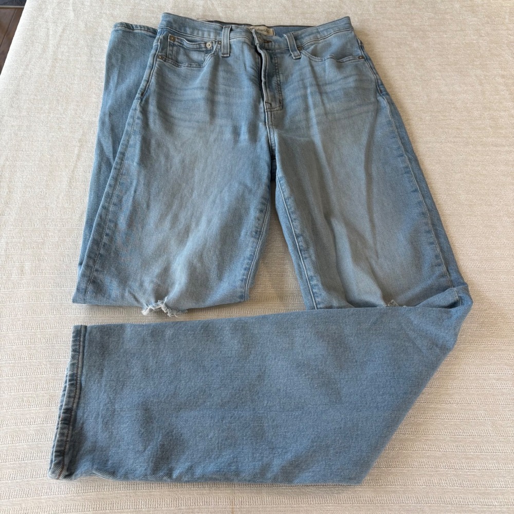 Madewell Perfect Vintage Straight Jeans 26T Tall Light Wash Distressed DM5779